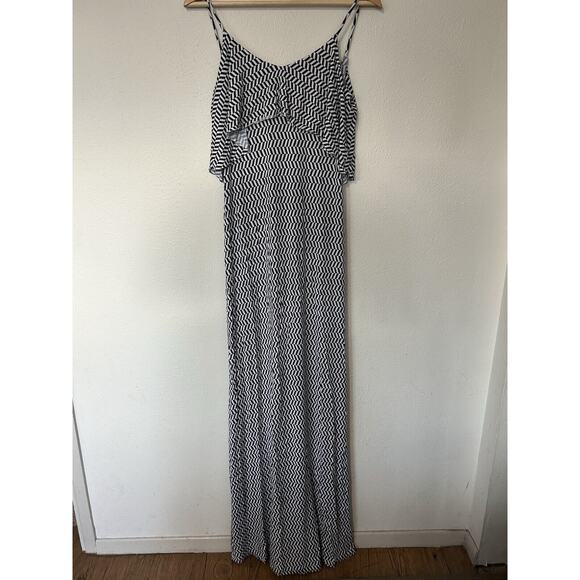 Tart Maxi Dress Stretch Ruffle Checkered Print Modal Sleeveless Size S Open Back - Picture 1 of 8
